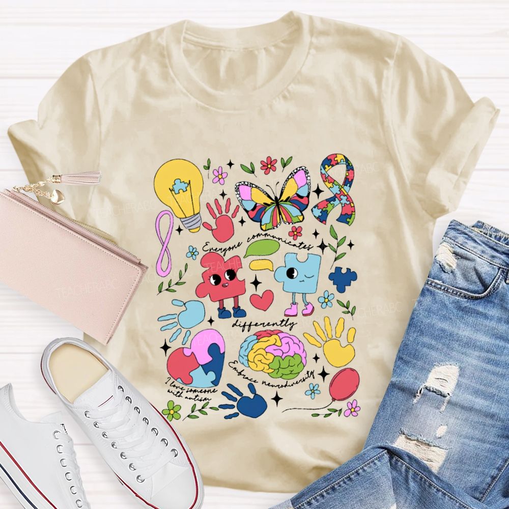 Differently Embrace Neurodiversity Special Education Teacher T-shirt