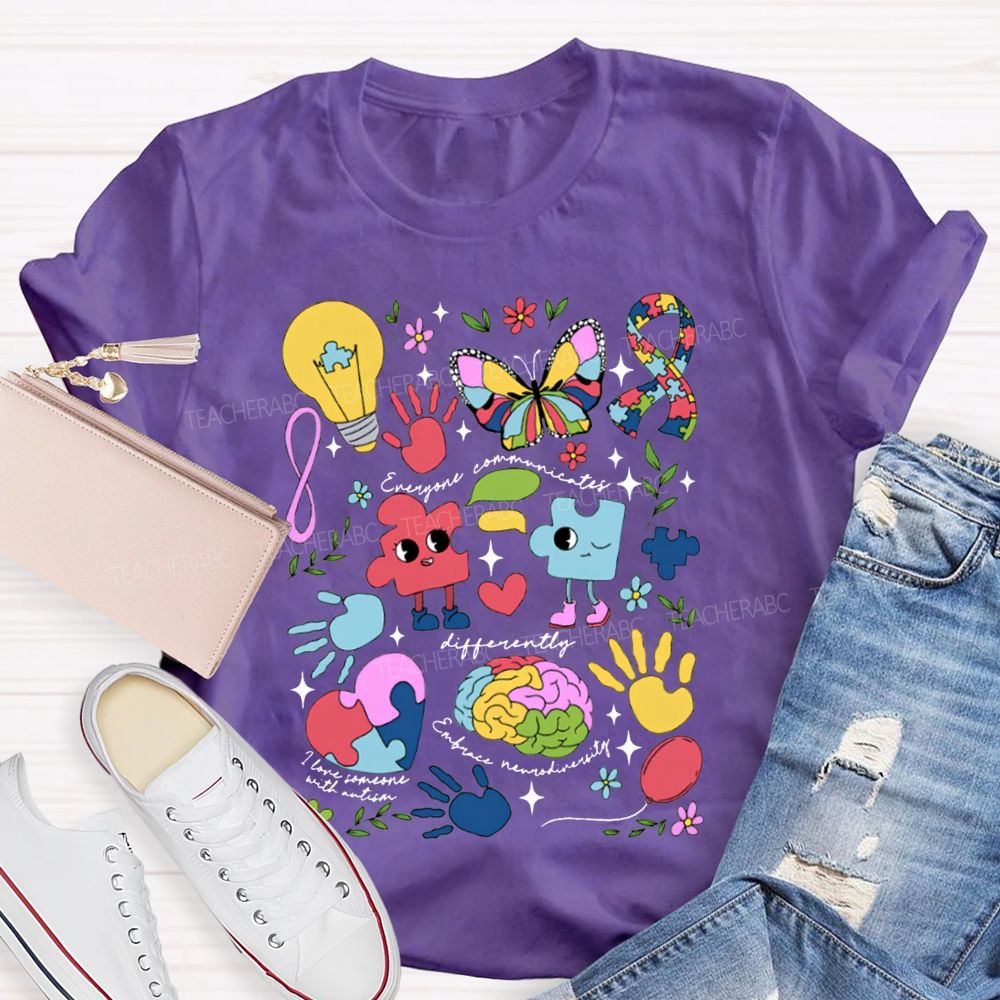 Differently Embrace Neurodiversity Special Education Teacher T-shirt