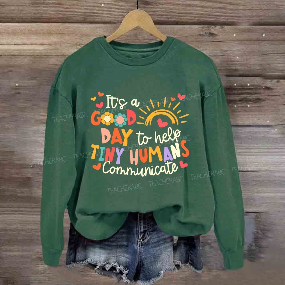It'S A Good Day To Help Tiny Humans Communicate Rainbow Sweatshirt
