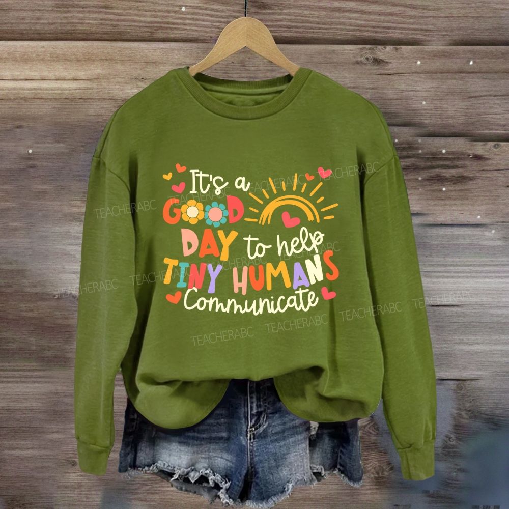 It'S A Good Day To Help Tiny Humans Communicate Rainbow Sweatshirt