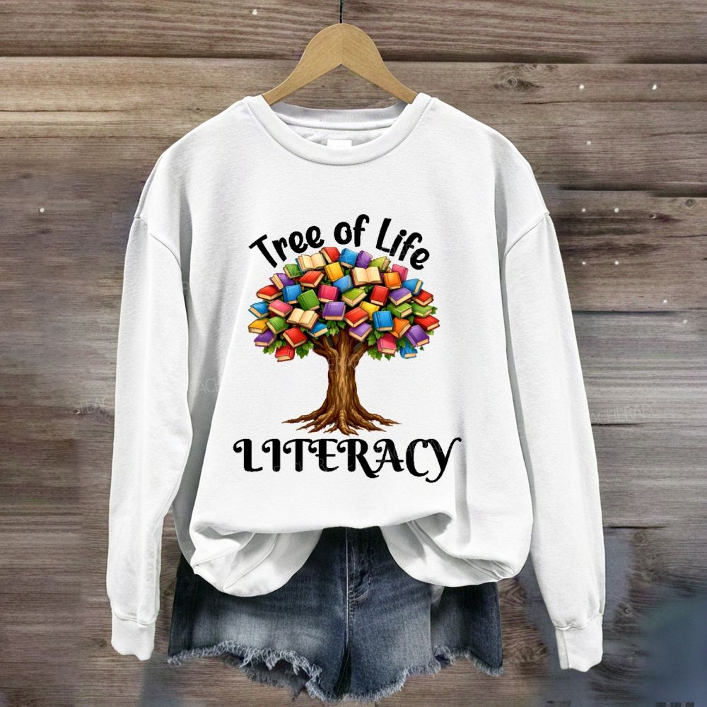 Tree Of Life Literacy Teacher Sweatshirt