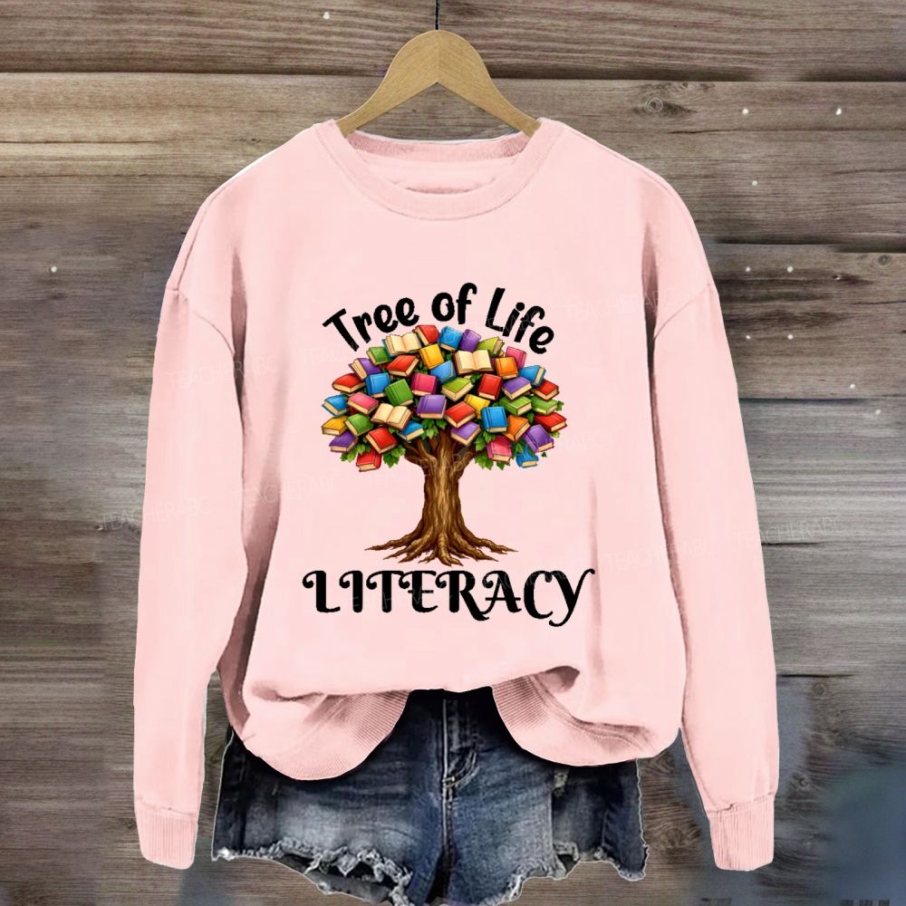 Tree Of Life Literacy Teacher Sweatshirt