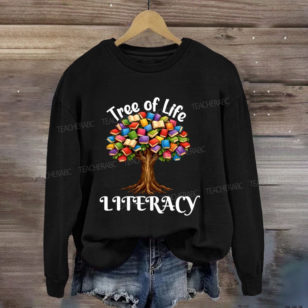 Tree Of Life Literacy Teacher Sweatshirt