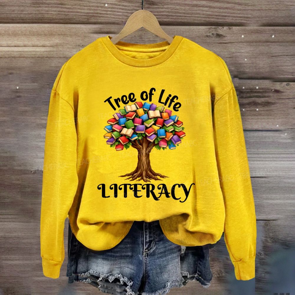 Tree Of Life Literacy Teacher Sweatshirt