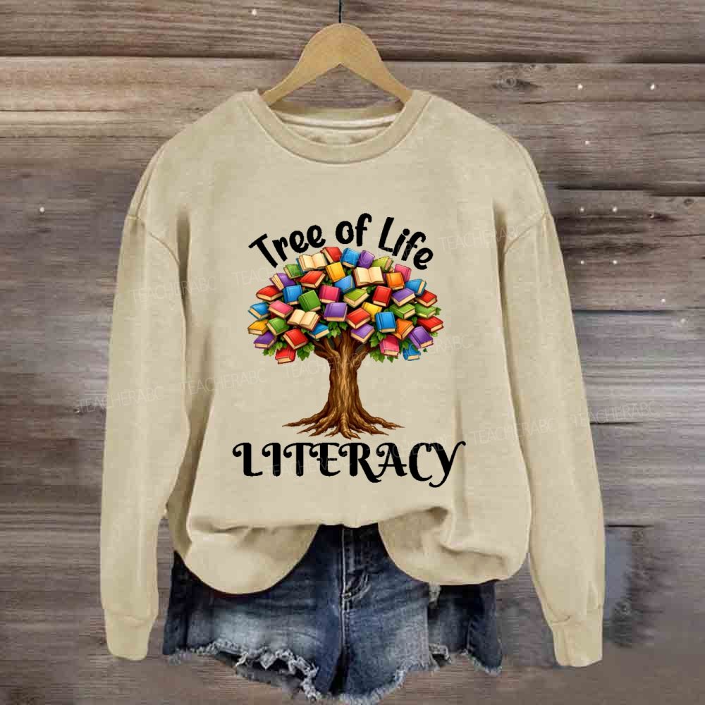 Tree Of Life Literacy Teacher Sweatshirt