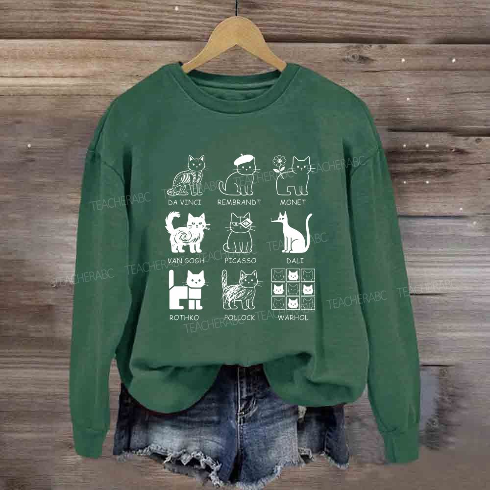 Different Forms Of Cats Artist Cat Teacher Sweatshirt