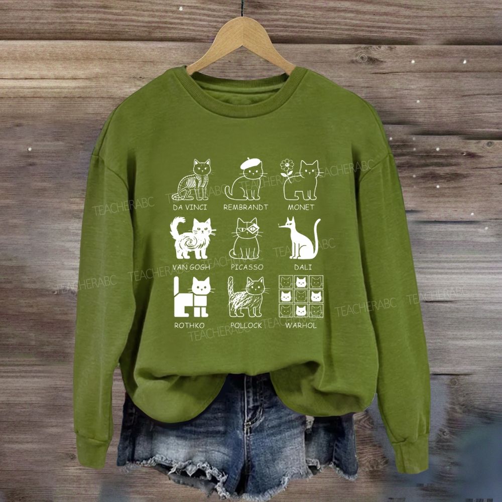 Different Forms Of Cats Artist Cat Teacher Sweatshirt