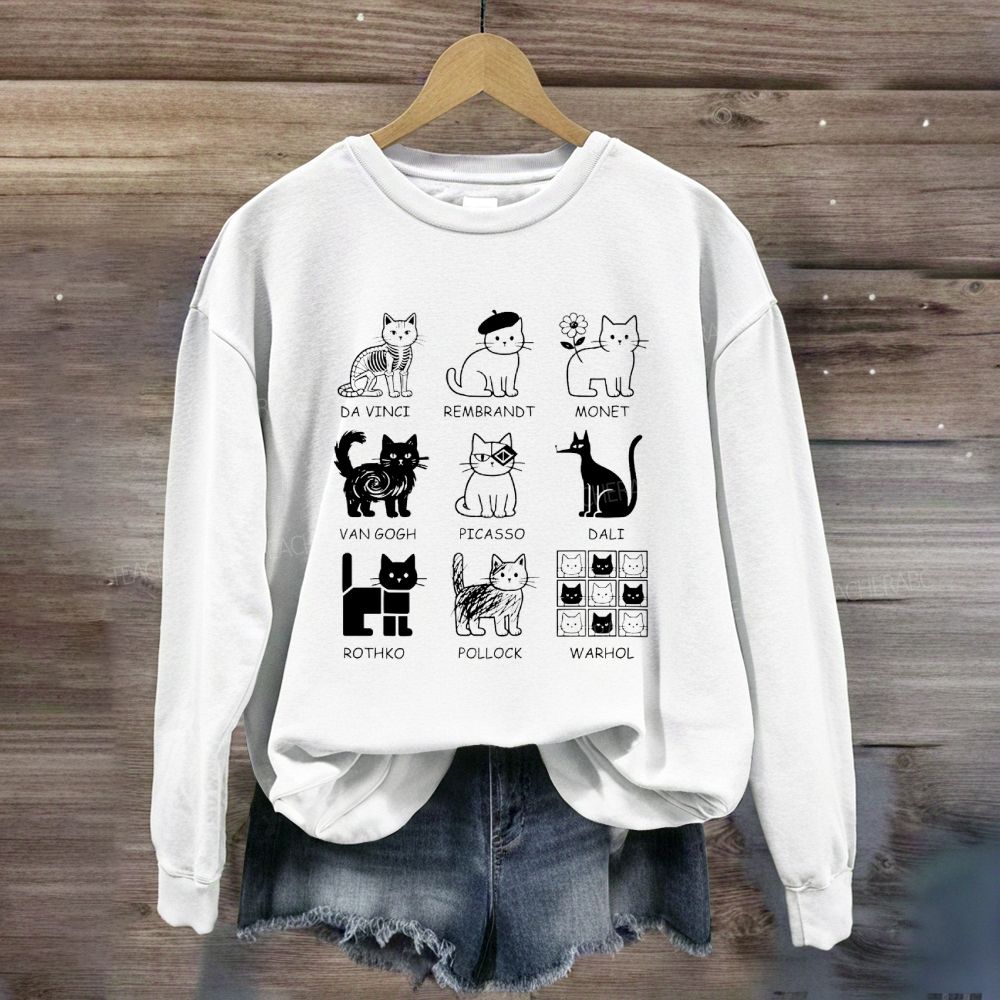 Different Forms Of Cats Artist Cat Teacher Sweatshirt