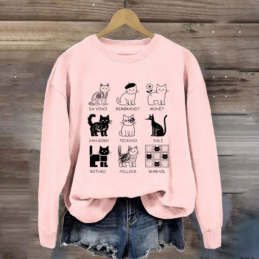 Different Forms Of Cats Artist Cat Teacher Sweatshirt
