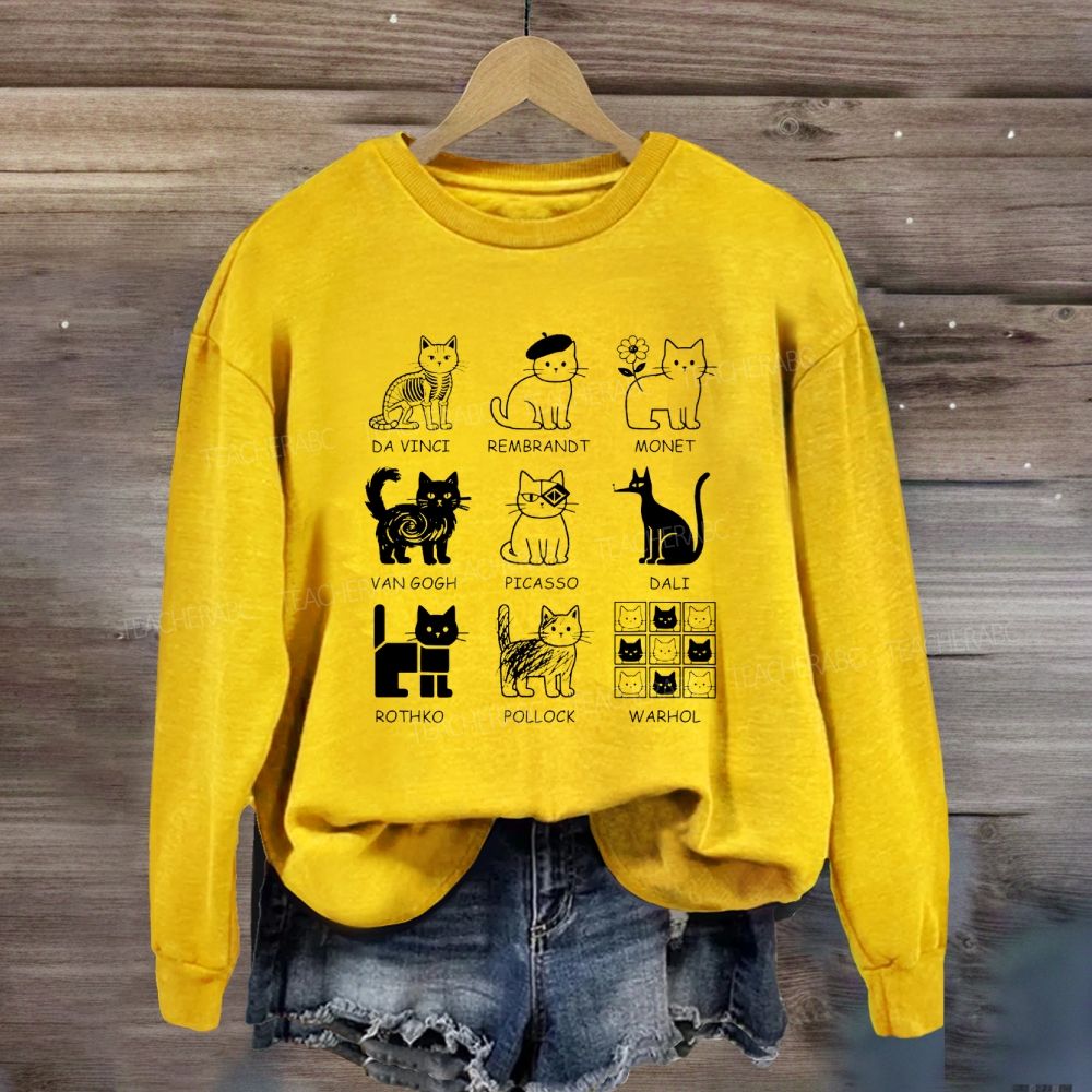 Different Forms Of Cats Artist Cat Teacher Sweatshirt