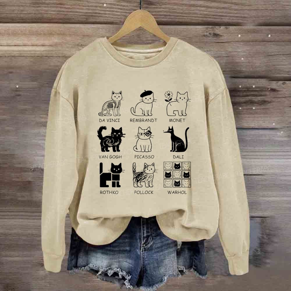 Different Forms Of Cats Artist Cat Teacher Sweatshirt