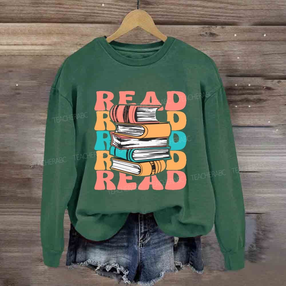 Read Books Colorful Letters Graphics Sweatshirt