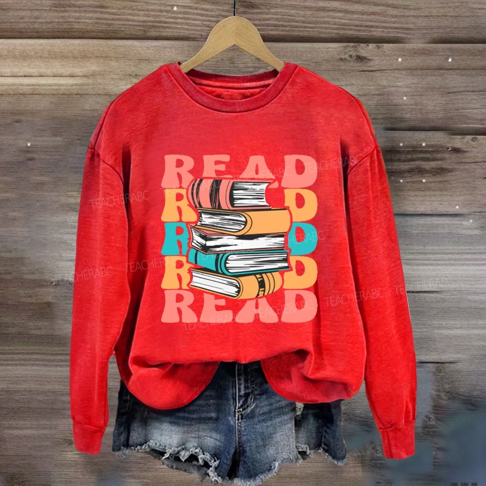 Read Books Colorful Letters Graphics Sweatshirt