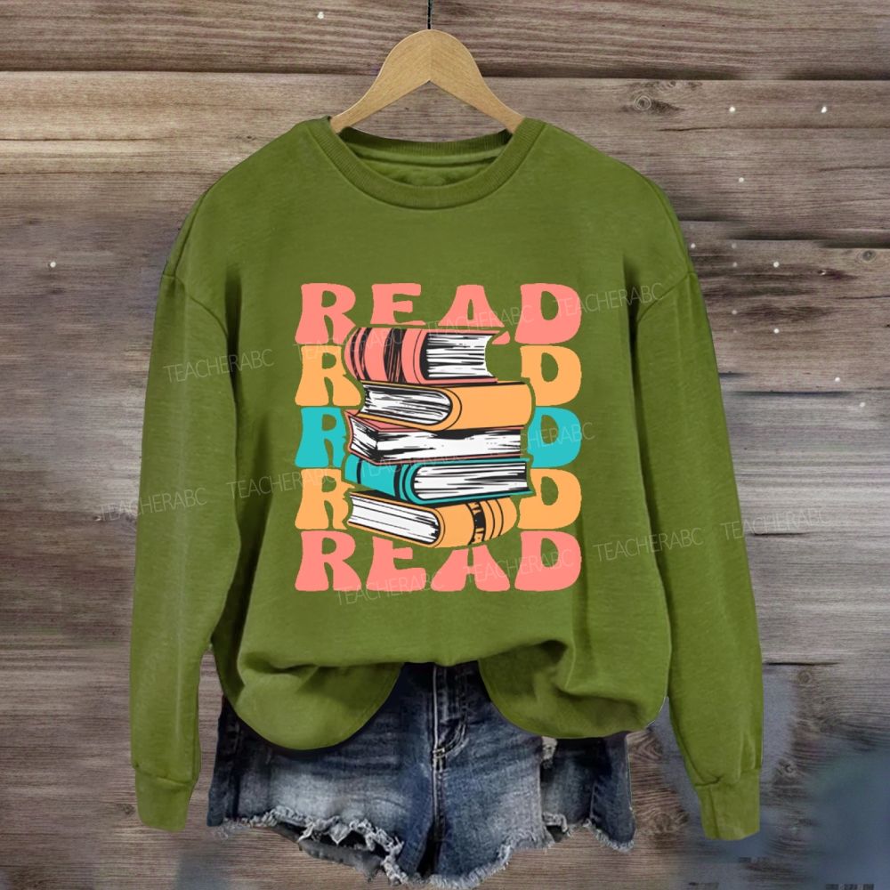 Read Books Colorful Letters Graphics Sweatshirt
