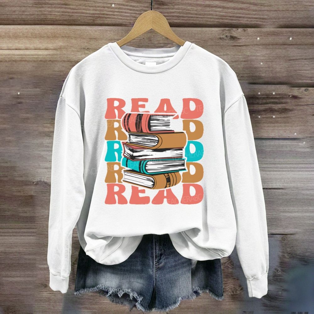 Read Books Colorful Letters Graphics Sweatshirt