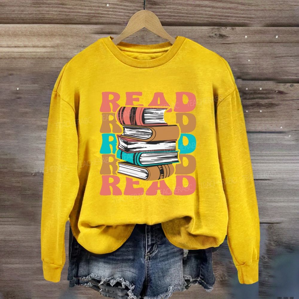 Read Books Colorful Letters Graphics Sweatshirt