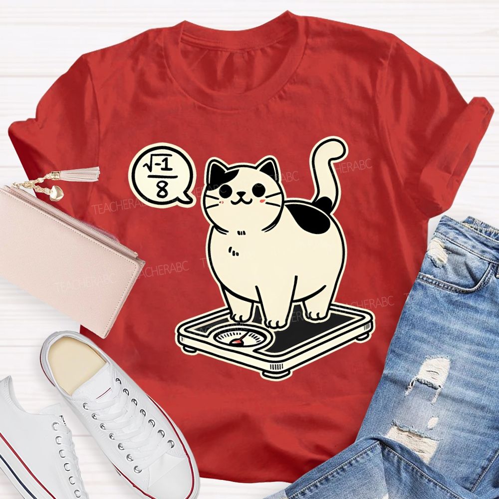 Math Cat Weighing Scale Teacher T-shirt