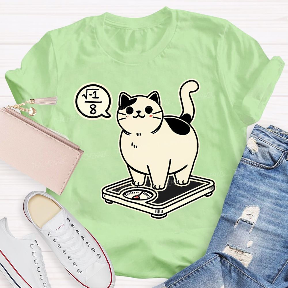 Math Cat Weighing Scale Teacher T-shirt