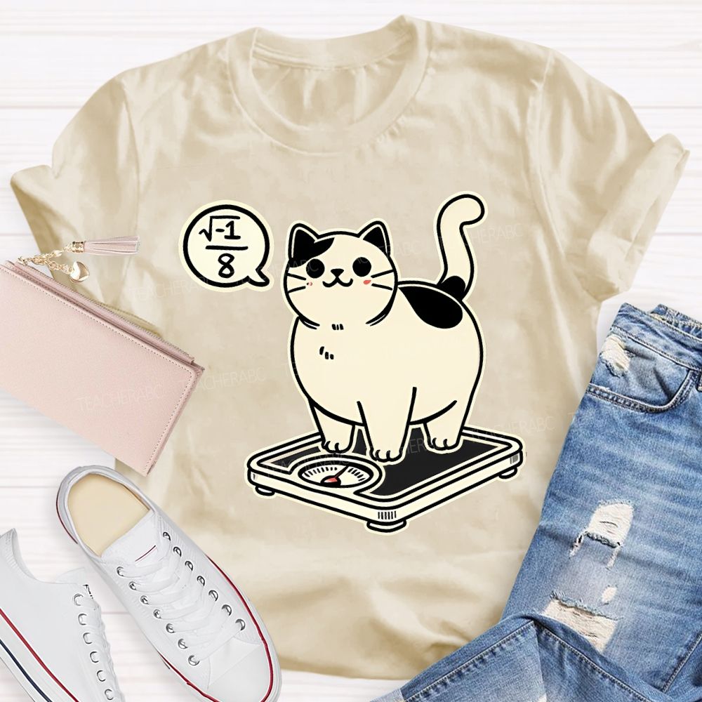 Math Cat Weighing Scale Teacher T-shirt