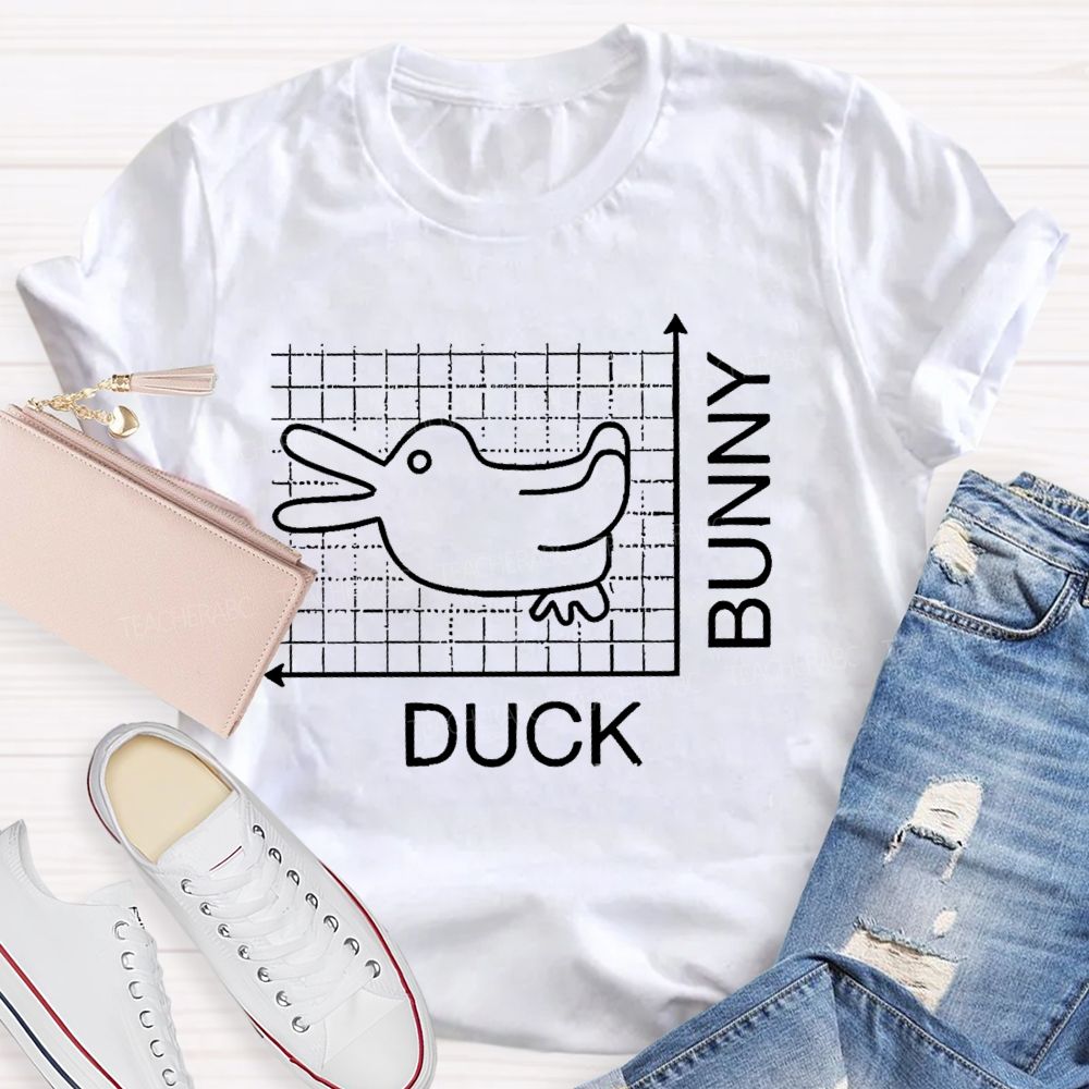 Bunny   Duck   Teacher T-shirt