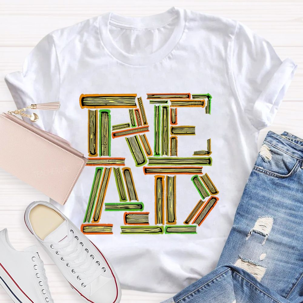 Read Books Letters Patterns  Teacher T-shirt