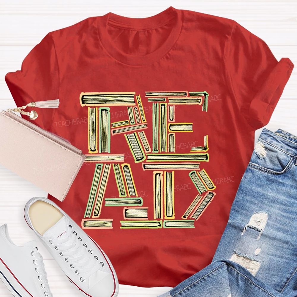 Read Books Letters Patterns  Teacher T-shirt
