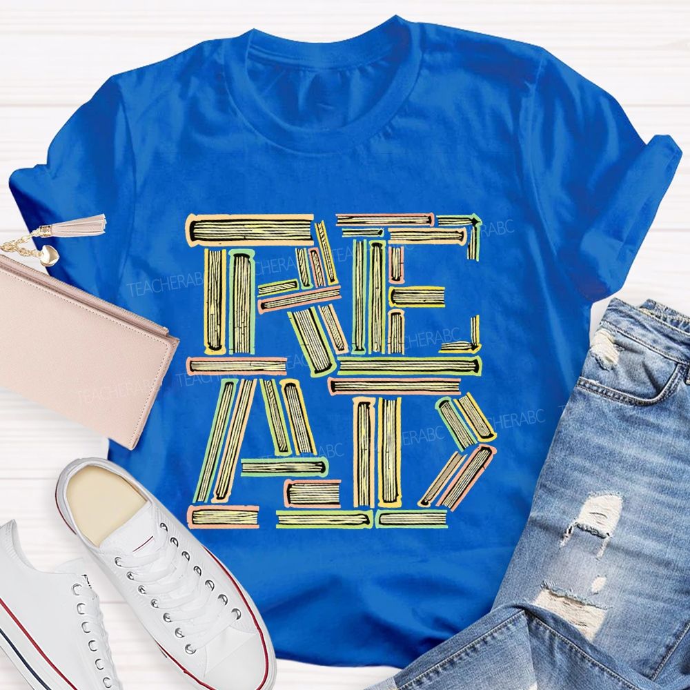 Read Books Letters Patterns  Teacher T-shirt