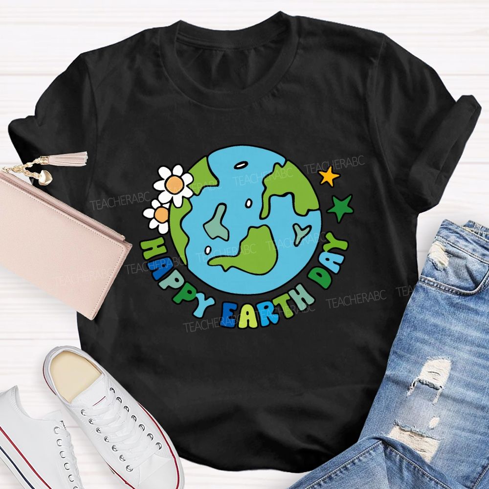 Happy Earth Day Protect The Environment Teacher T-shirt