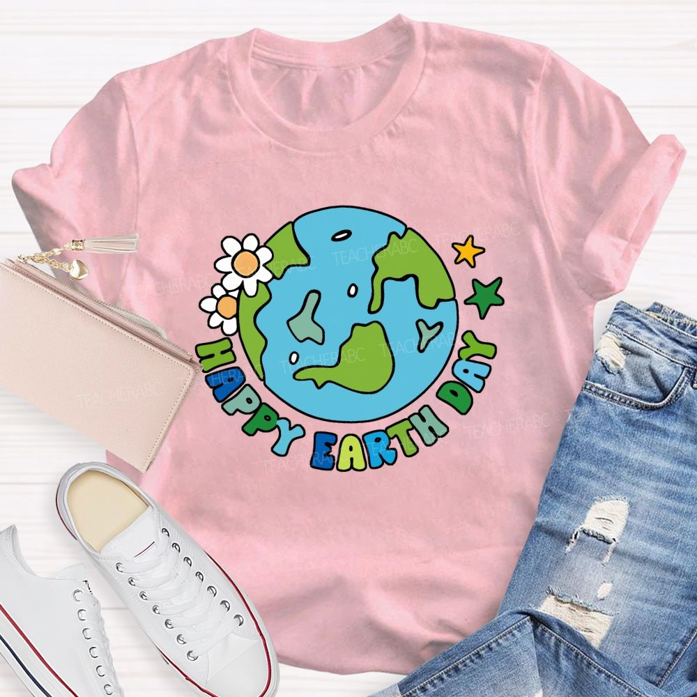 Happy Earth Day Protect The Environment Teacher T-shirt
