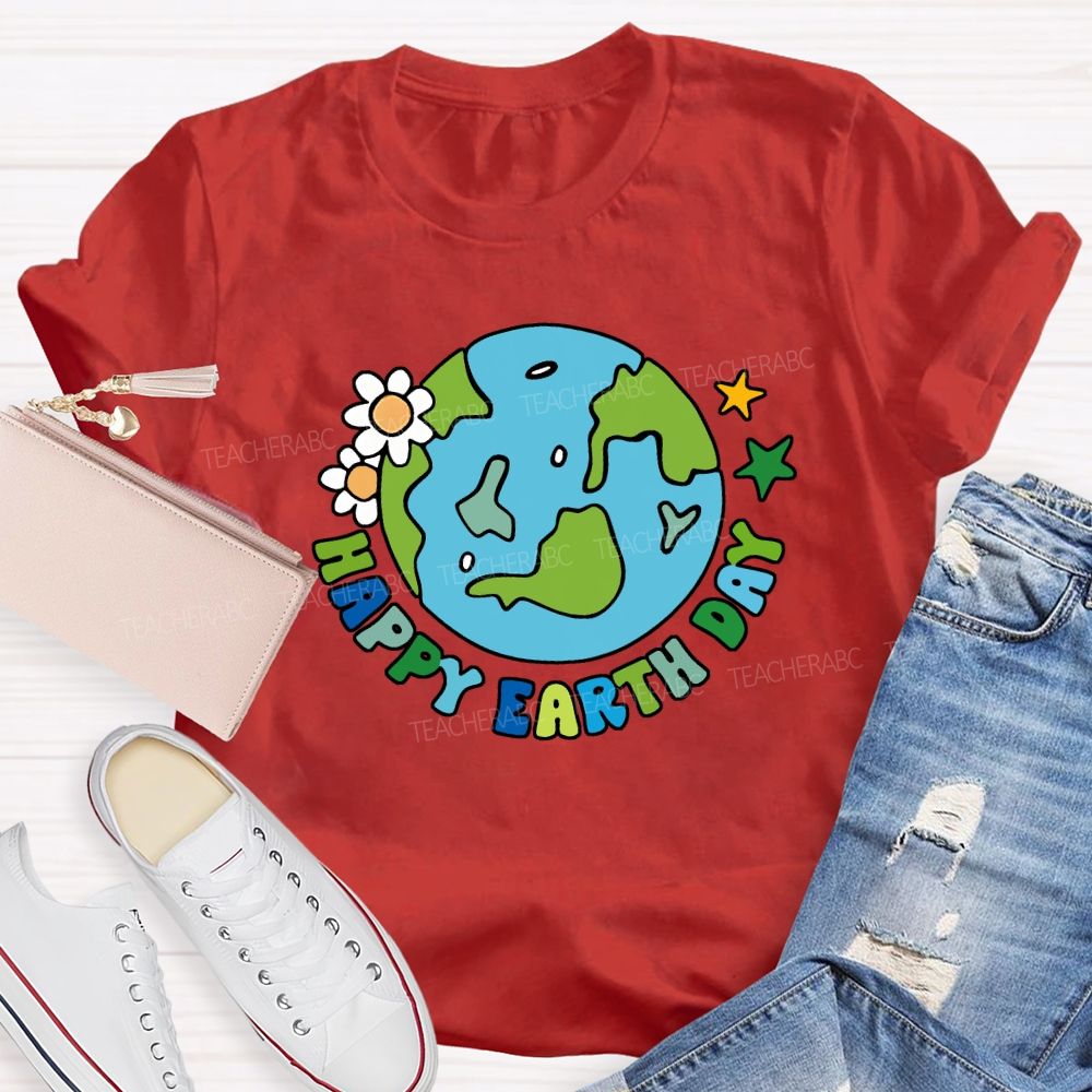 Happy Earth Day Protect The Environment Teacher T-shirt