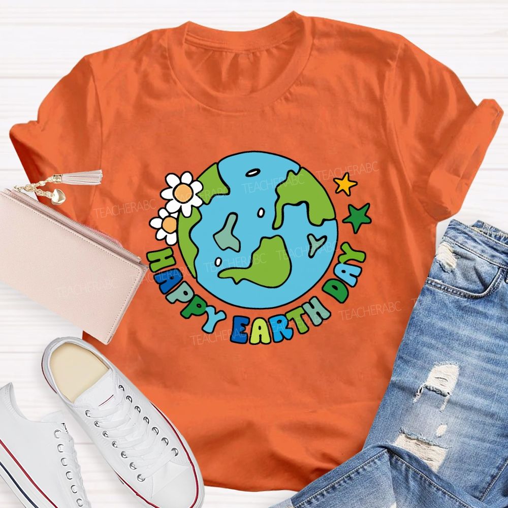 Happy Earth Day Protect The Environment Teacher T-shirt