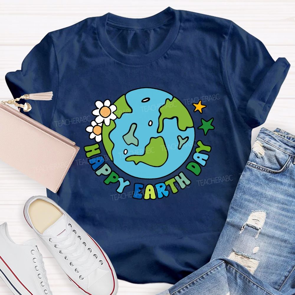 Happy Earth Day Protect The Environment Teacher T-shirt