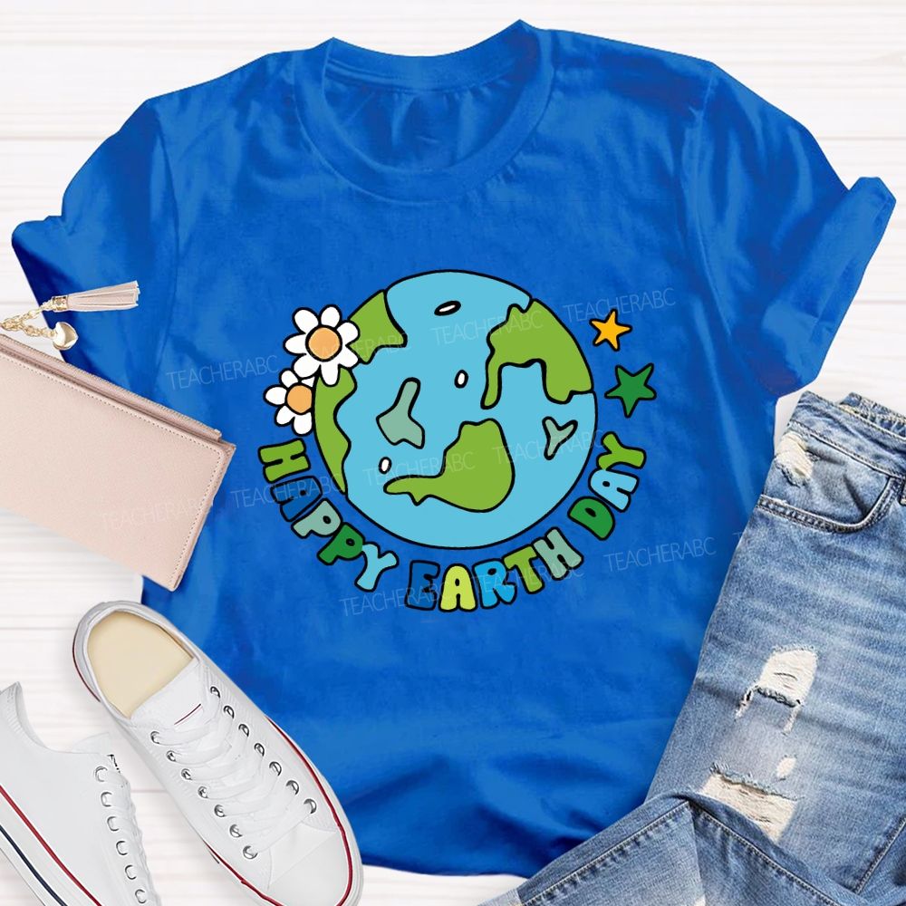 Happy Earth Day Protect The Environment Teacher T-shirt