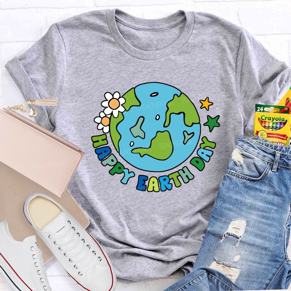 Happy Earth Day Protect The Environment Teacher T-shirt
