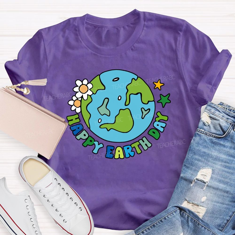 Happy Earth Day Protect The Environment Teacher T-shirt