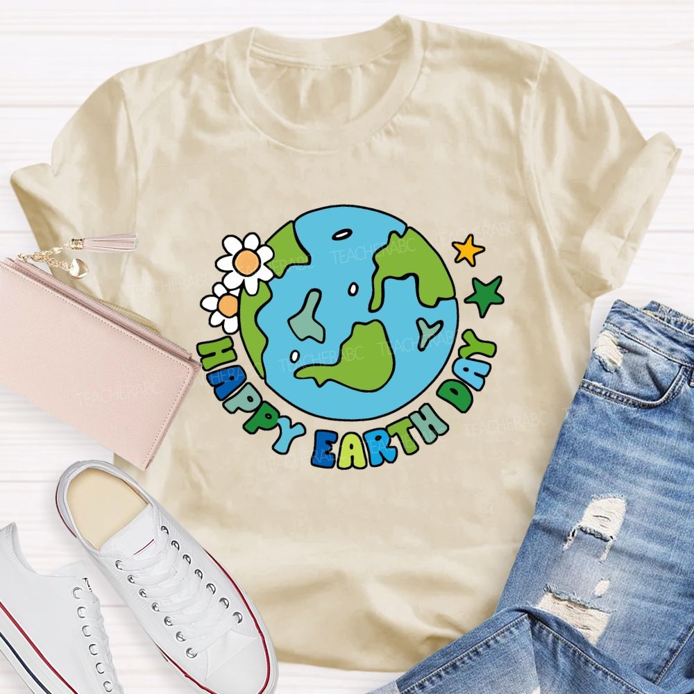 Happy Earth Day Protect The Environment Teacher T-shirt