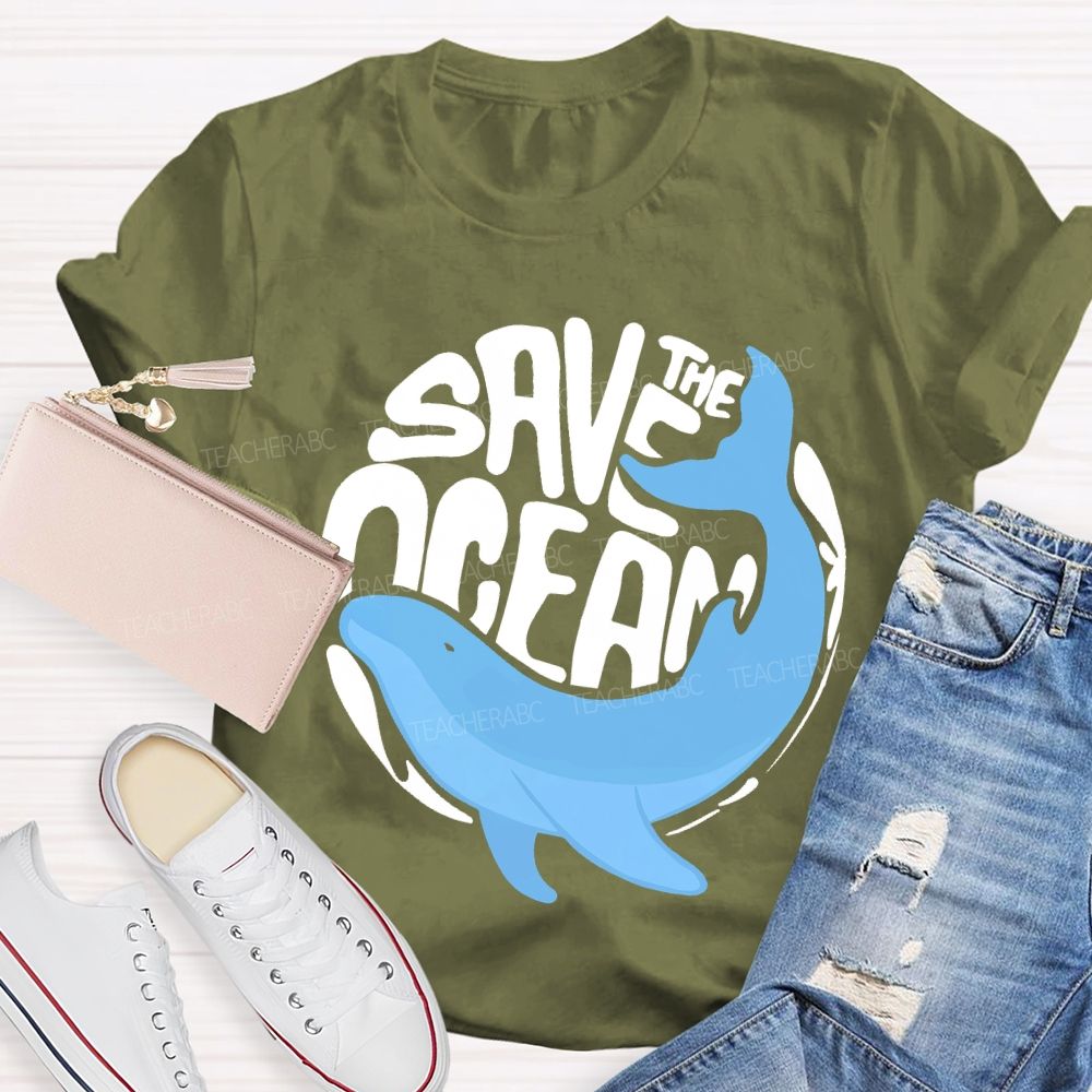 The Save The Ocean Whale  Teacher T-shirt