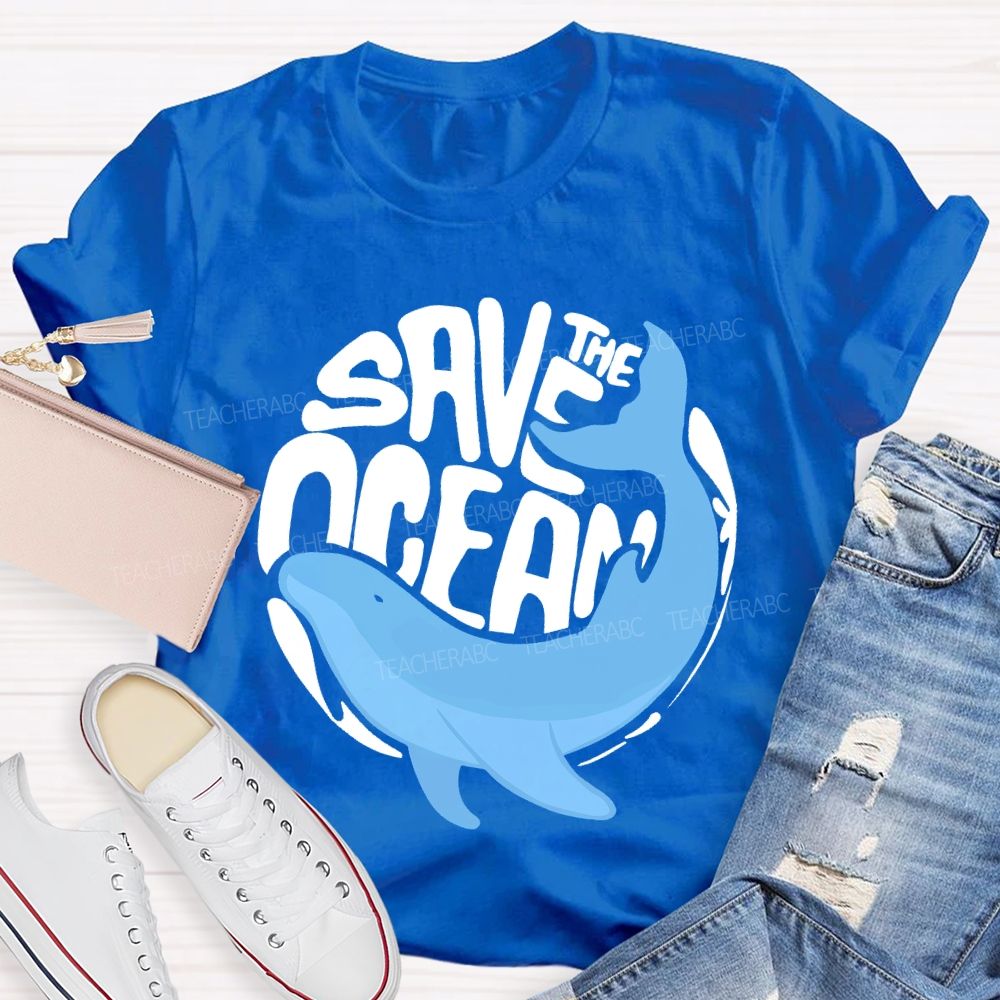 The Save The Ocean Whale  Teacher T-shirt
