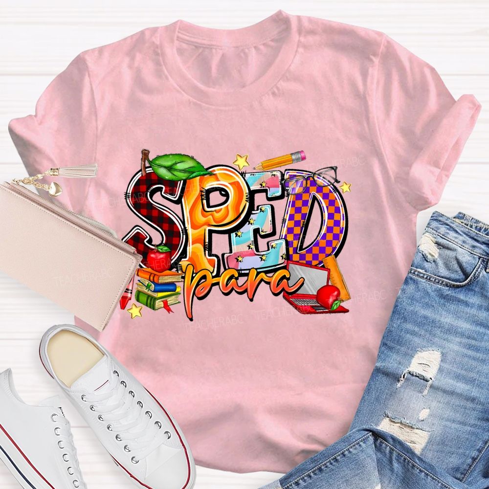 Sped Para Pattern  Teacher T-shirt