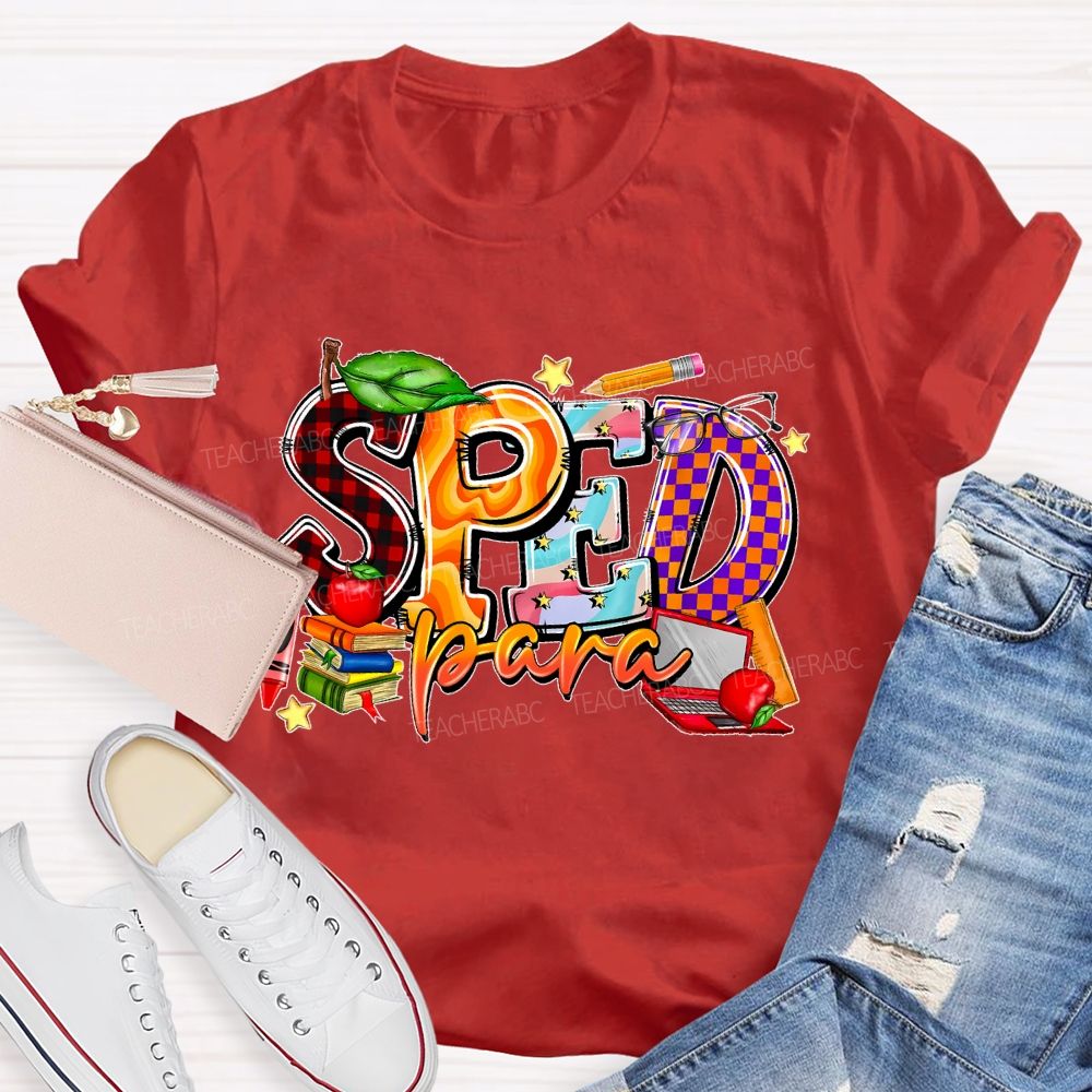Sped Para Pattern  Teacher T-shirt