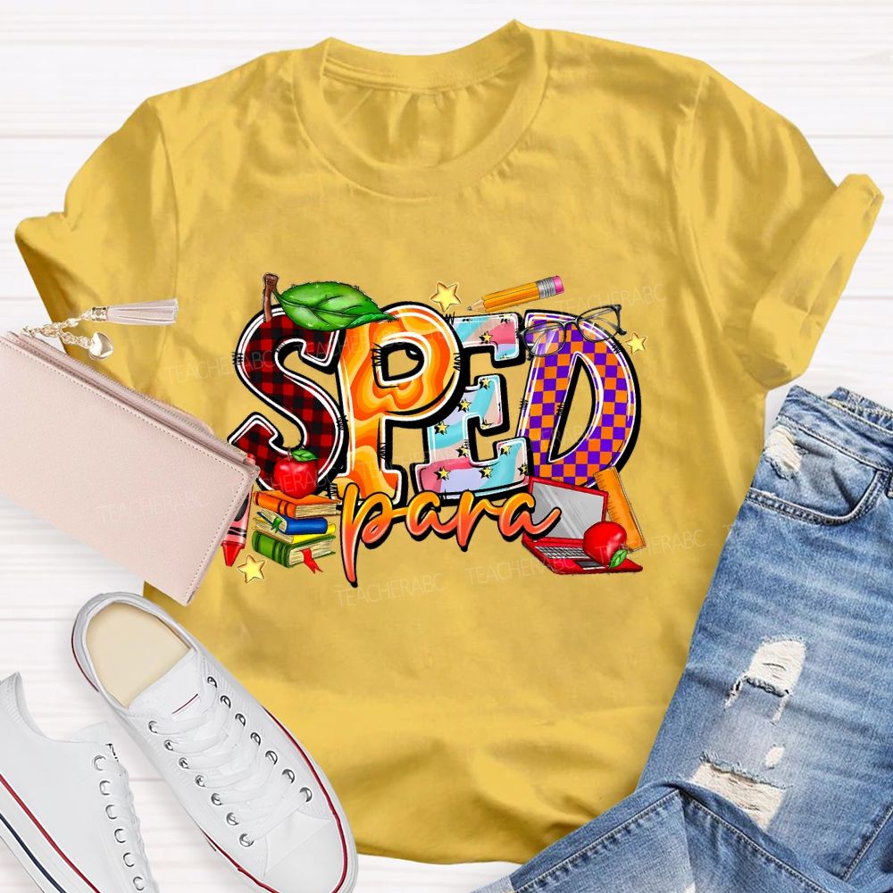 Sped Para Pattern  Teacher T-shirt