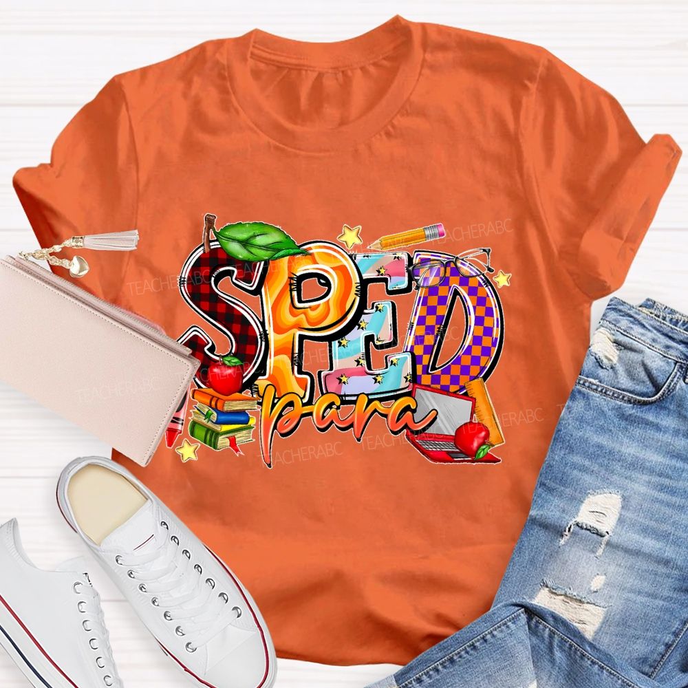 Sped Para Pattern  Teacher T-shirt