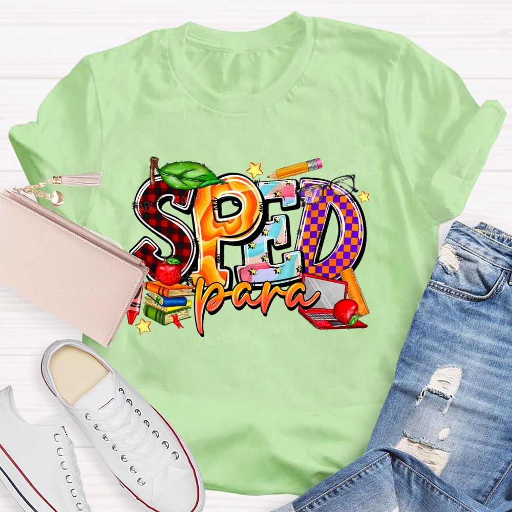 Sped Para Pattern  Teacher T-shirt