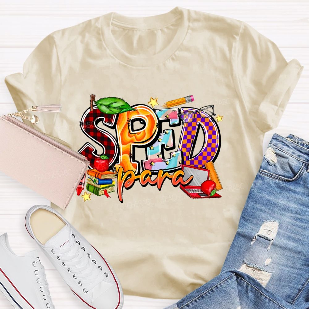 Sped Para Pattern  Teacher T-shirt