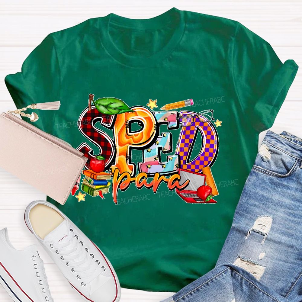 Sped Para Pattern  Teacher T-shirt