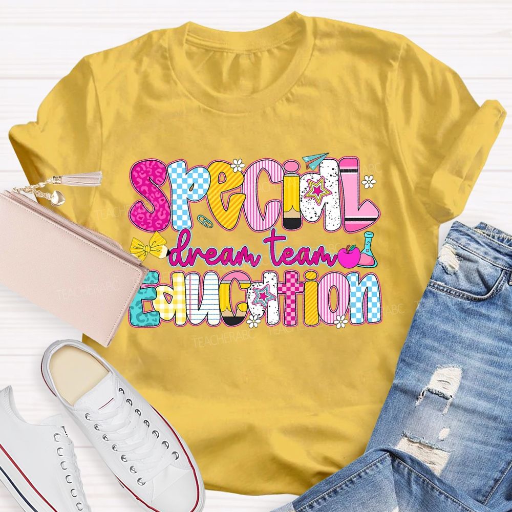Special Dream Team Education Bow Pencil Teacher T-shirt