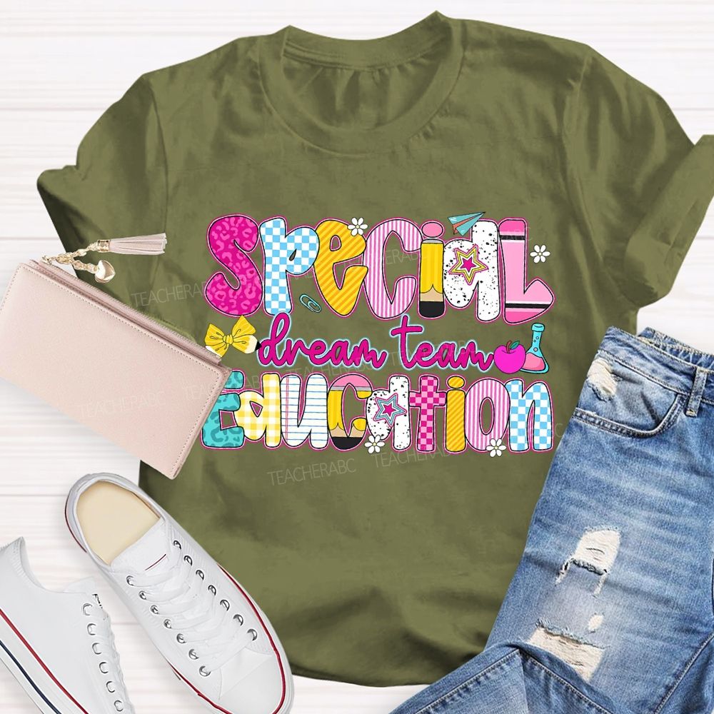 Special Dream Team Education Bow Pencil Teacher T-shirt