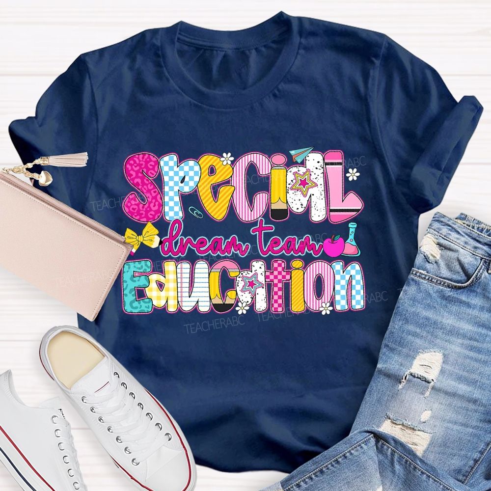 Special Dream Team Education Bow Pencil Teacher T-shirt