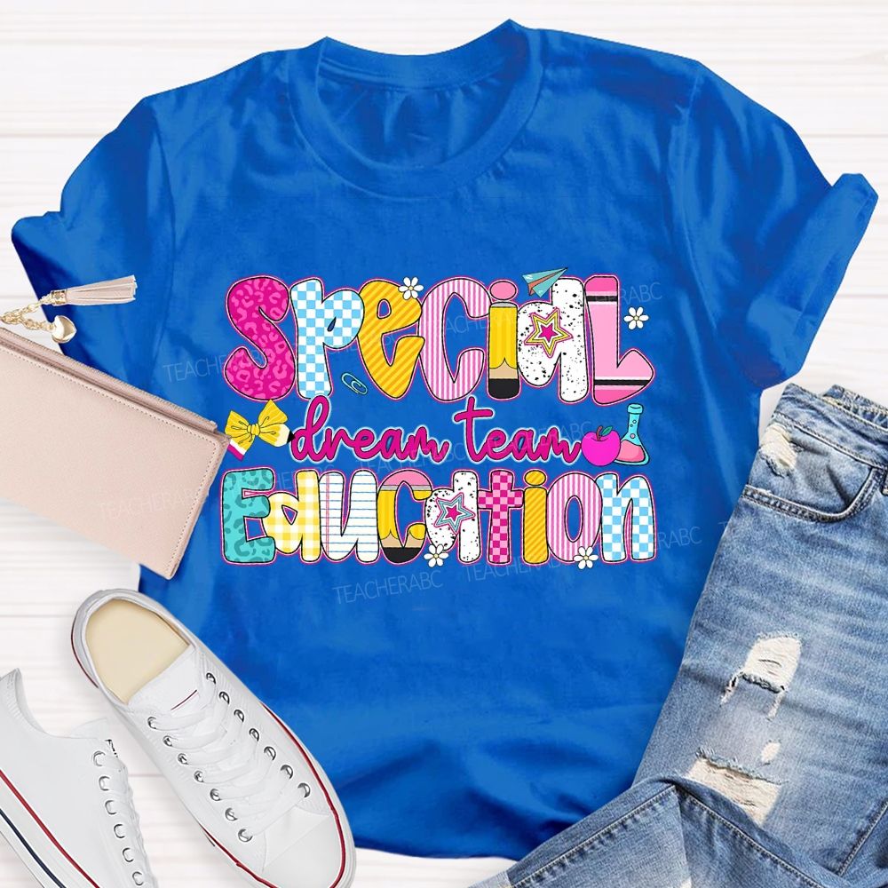 Special Dream Team Education Bow Pencil Teacher T-shirt