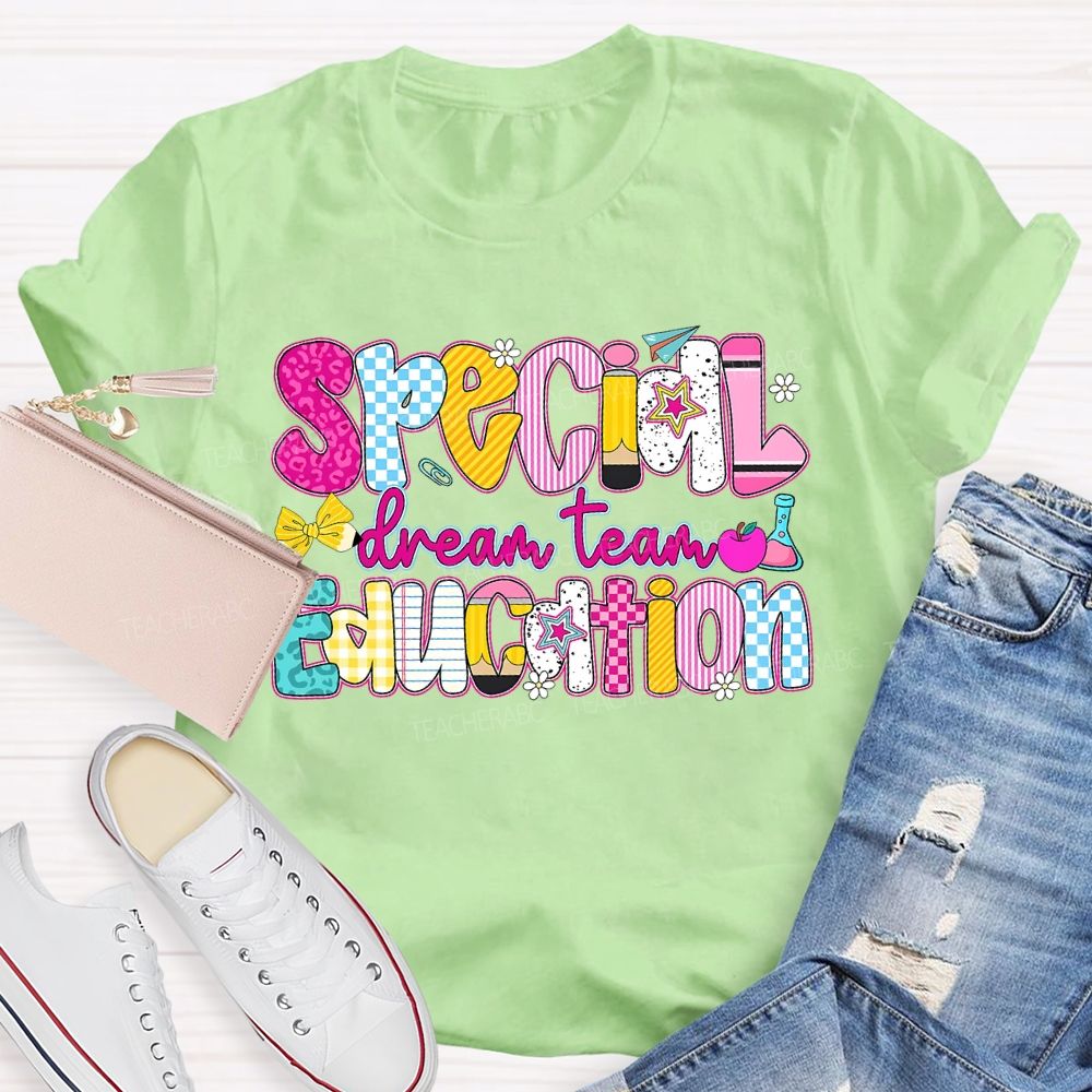 Special Dream Team Education Bow Pencil Teacher T-shirt
